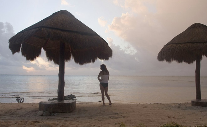 woman on beach